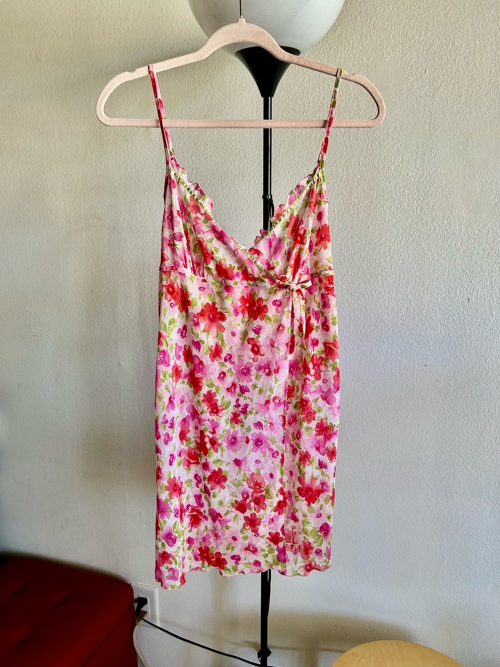 Morgan Taylor Pink and Red Floral Slip Dress
